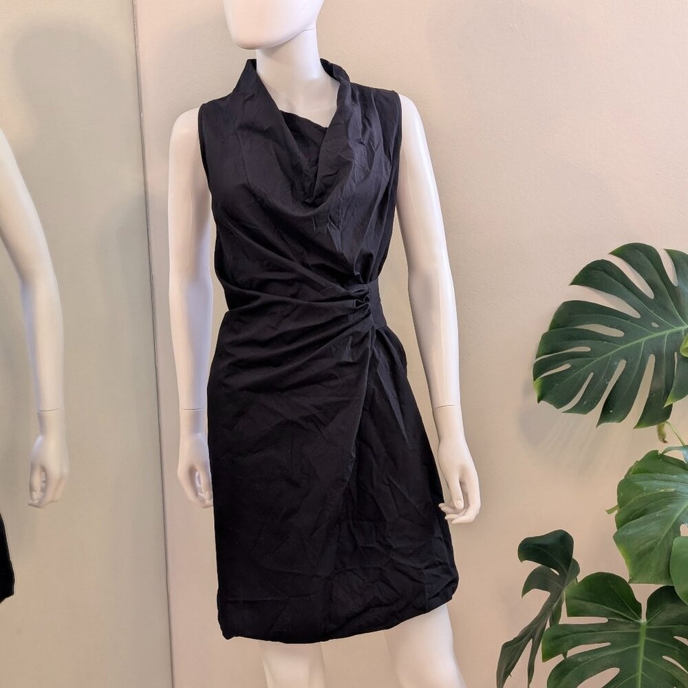 ‼️SOLD ‼️ AllSaints Draped Wrap Knee Length Dress Women's Size 0 Black